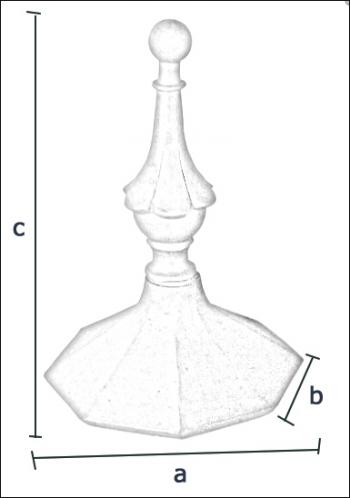 octagonal capping piece with pagoda finial